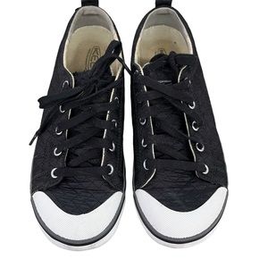 Keen Elsa II Black & White Low Top Lightweight Quilted Nylon Sneaker Size 8